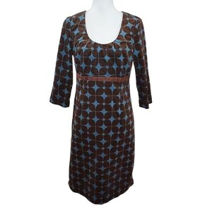 Boden Corduroy Empire Waist Geometric Pattern Dress 8L